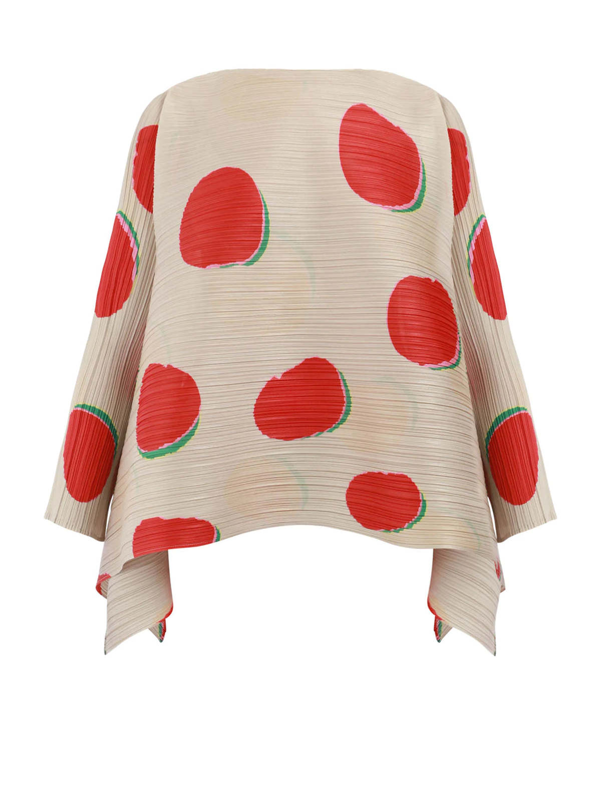 Bean Dots Top in Red by Pleats Please Issey Miyake | Garmentory