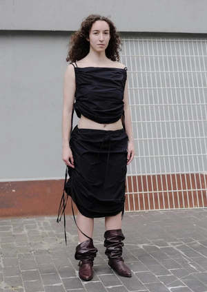 Baserange Pictorial Strap Skirt - Black | Garmentory