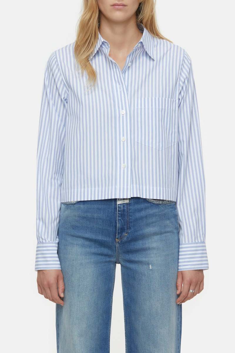 horizon blue dress shirt Blue Horizon-Carolina Hairline Formal Stripes Premium Cotton Shirt For Men 16in / 40cm / M / Half / Short Sleeves