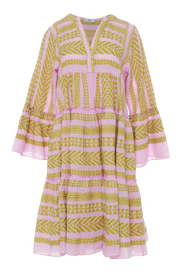 devotion ella dress neon pink Devotion Twins Neon Pink Ella Short Dress In Multi
