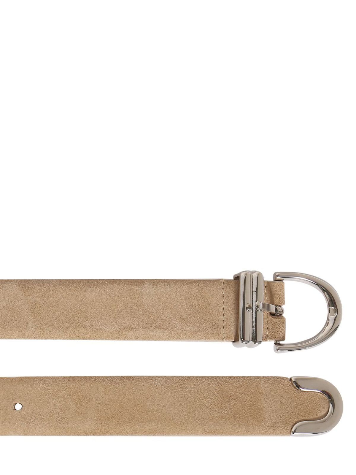 Khaite Bambi skinny belt English suede 80cm khaite 2.5cm Bambi Skinny Suede Belt - Nude | Garmentory main image 3