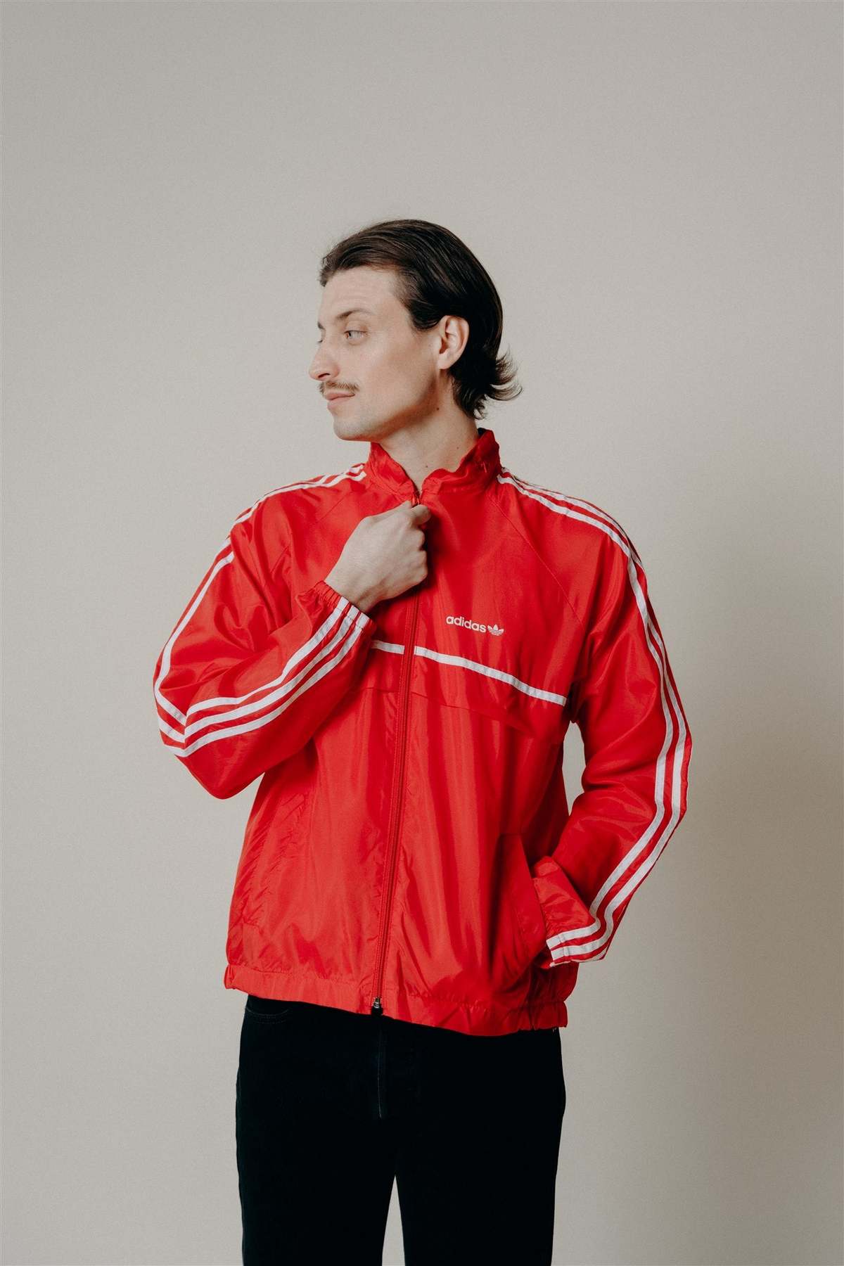 【USED】 adidas track jacket red wine L Adidas Large Track Jacket Red Soccer Livermore Fusion Mock