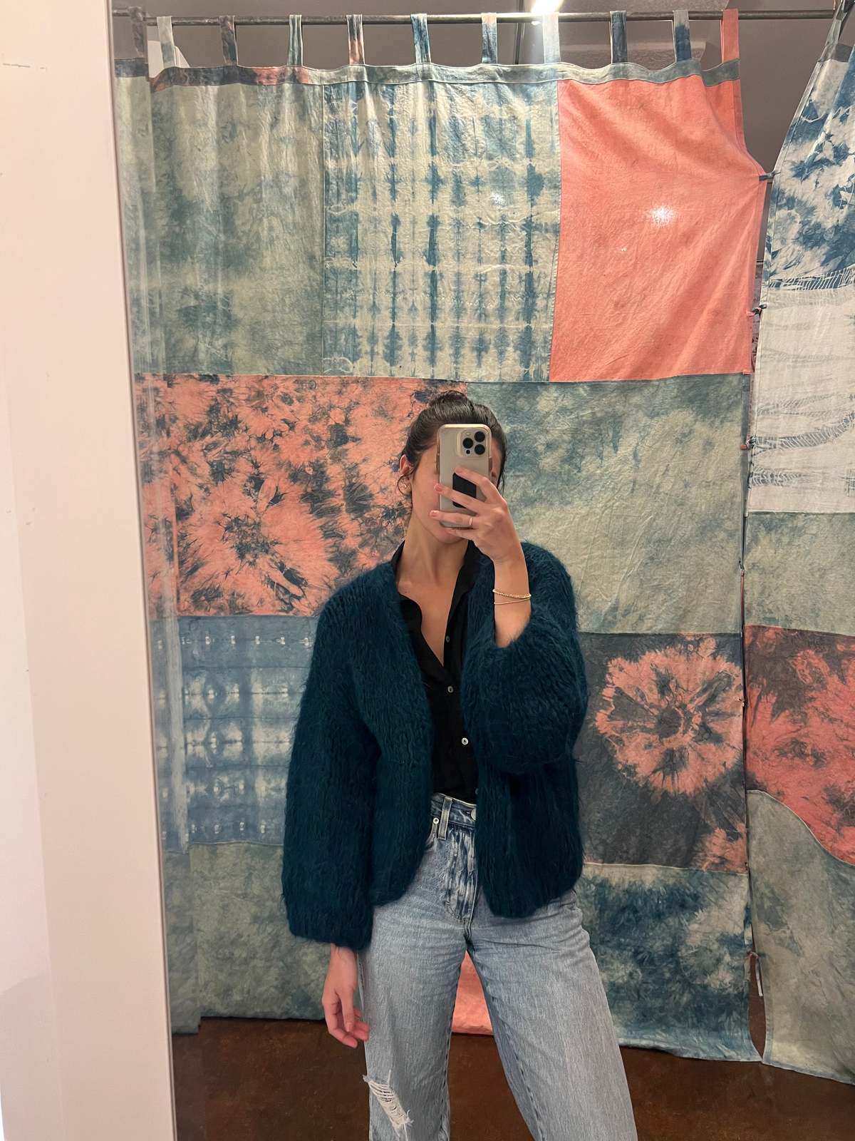 Maiami Shaggy Alpaca Cardigan - Marine - Image 1 of 1