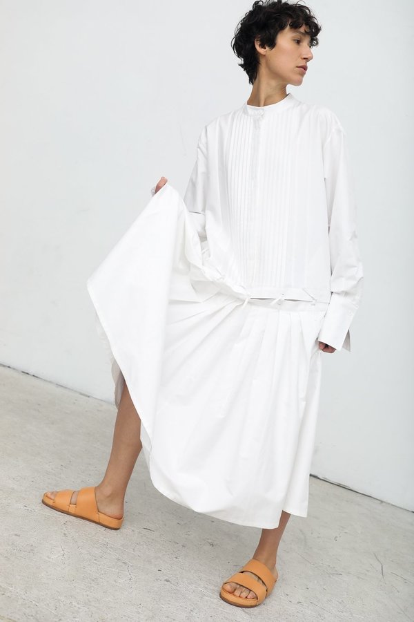 Nehera Dawn Cotton Silk Twill Dress - Off White | Garmentory