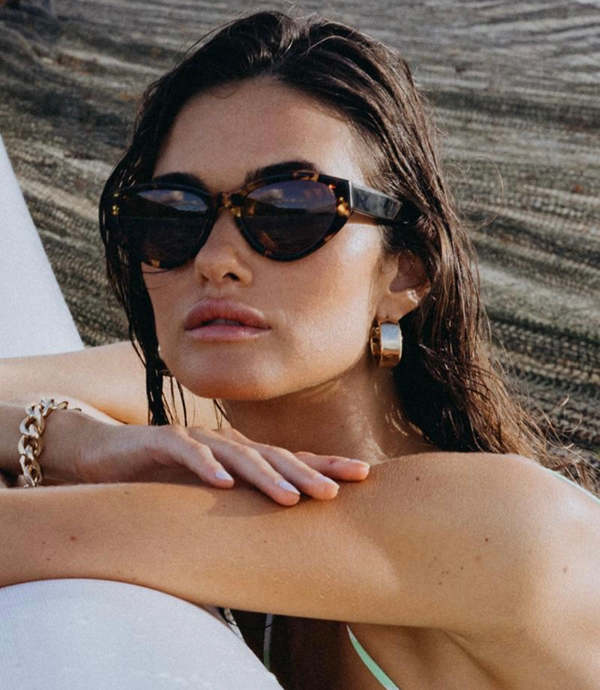 Saaale  Banbe tortoise sunglasses THE SELENA - CARAMEL TORT-CHOCOLATE-SUNGLASSES-BILLINI USA main image 3