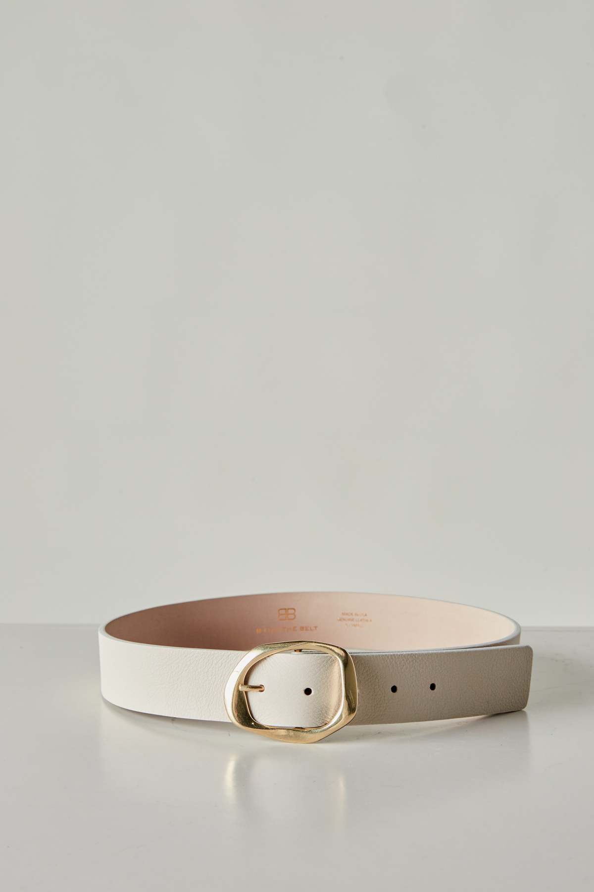 B-LOW THE BELT EDMOND LEATHER BELT - white | Garmentory display picture 1