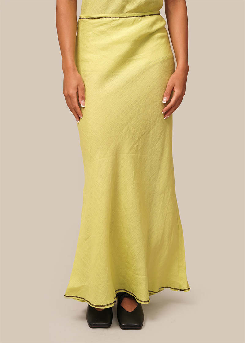 Baserange Dydine Fitted Skirt - Lime | Garmentory