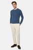 boglioli Cashmere Crew Sweater - Blue - Thumbnail 1