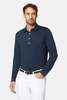 boglioli Long Sleeve Polo - Navy - Thumbnail 3