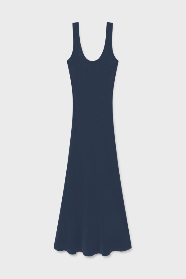 Silk Laundry SCOOP NECK DRESS - MIDNIGHT