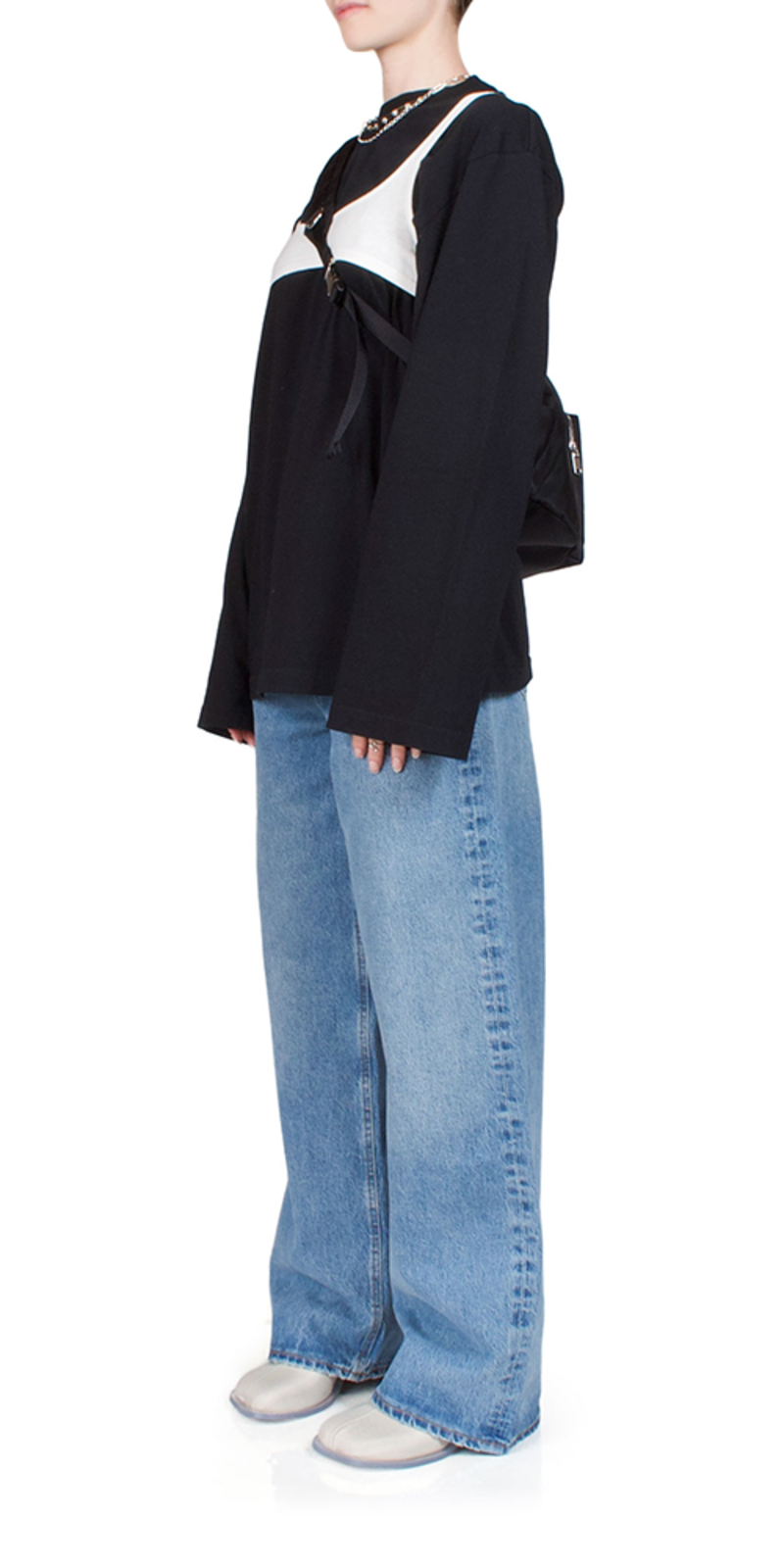 MM6 Maison Margiela Numeric Layered T-Shirt - black | Garmentory
