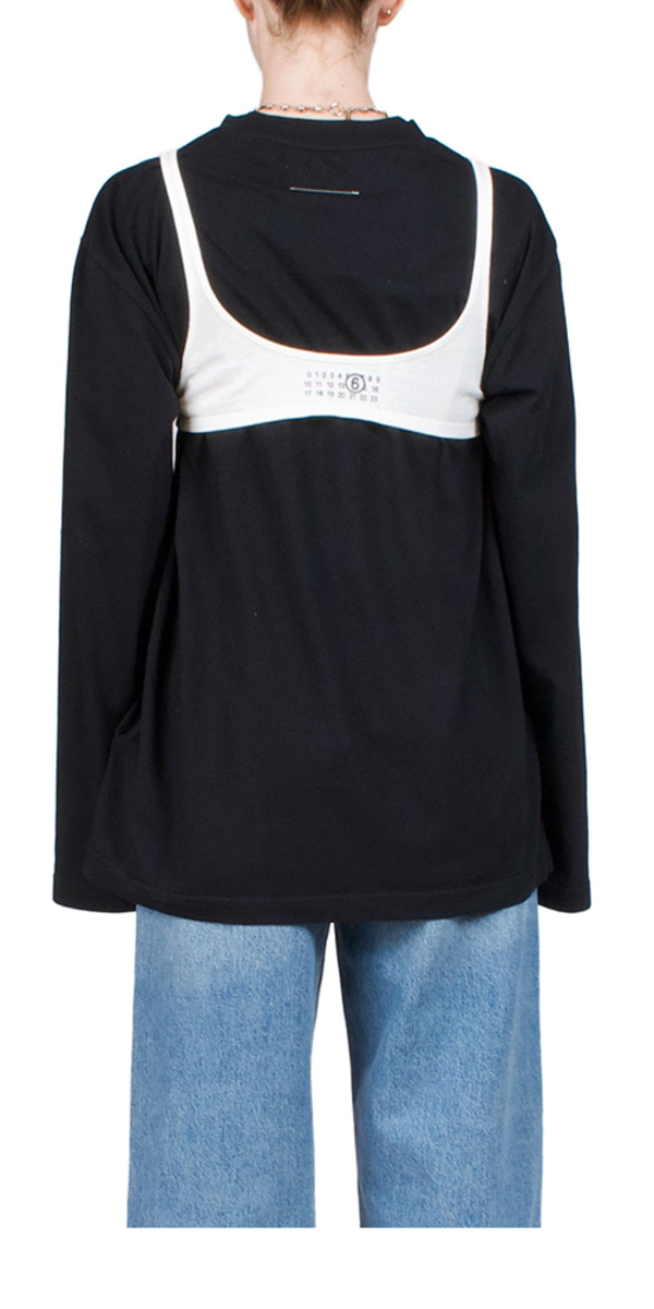 MM6 Maison Margiela Numeric Layered T-Shirt - black | Garmentory