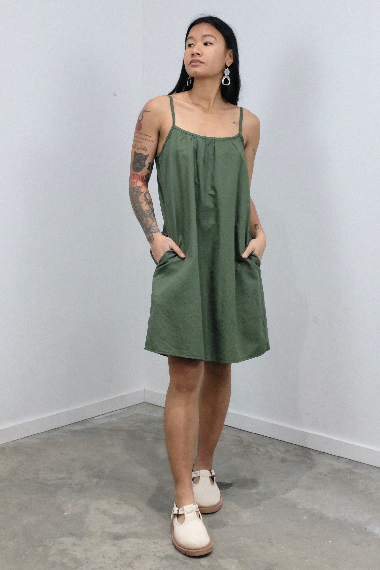 Jungmaven SUNDANCE Slip Dress - Hunter Green | Garmentory