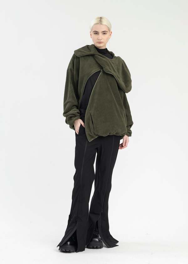 POST ARCHIVE FACTION (PAF) 5.1 HOODIE CENTER - OLIVE GREEN
