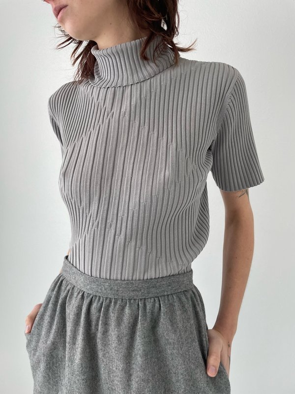 Silk ribbed outlet turtleneck