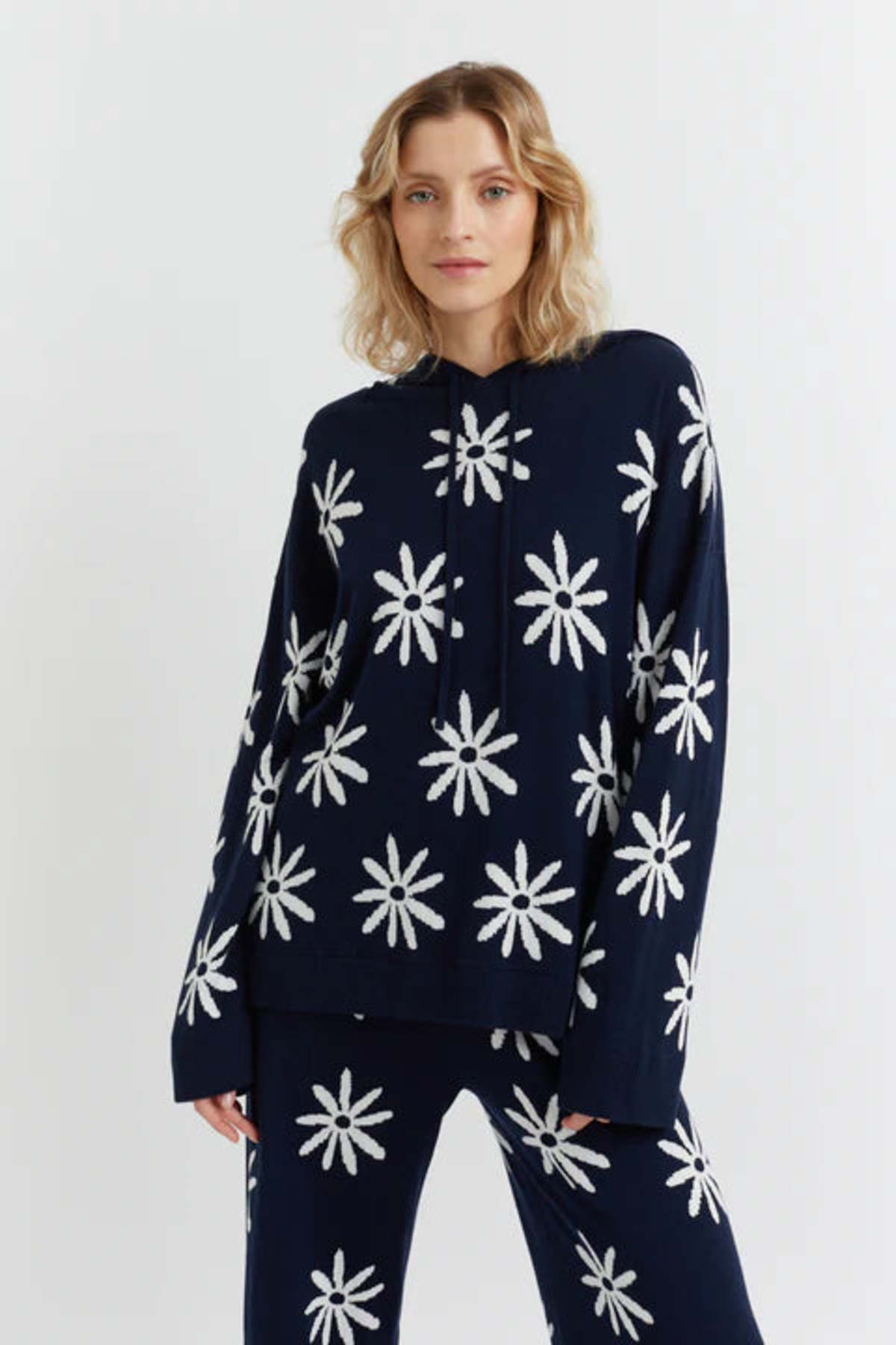 Chinti & Parker Cotton Cashmere Ditsy Daisy Hoodie | Garmentory