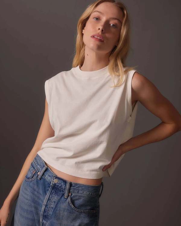 Richer Poorer Relaxed Muscle Tee - Bone