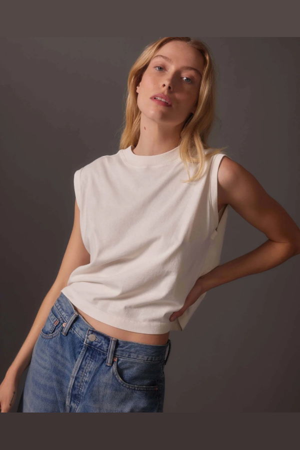 Richer Poorer Relaxed Muscle Tee - Bone