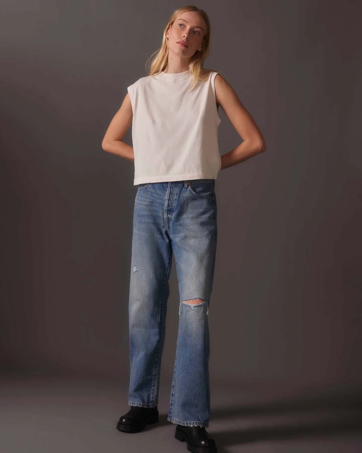 Richer Poorer Relaxed Muscle Tee - Bone - Image 4 of 4