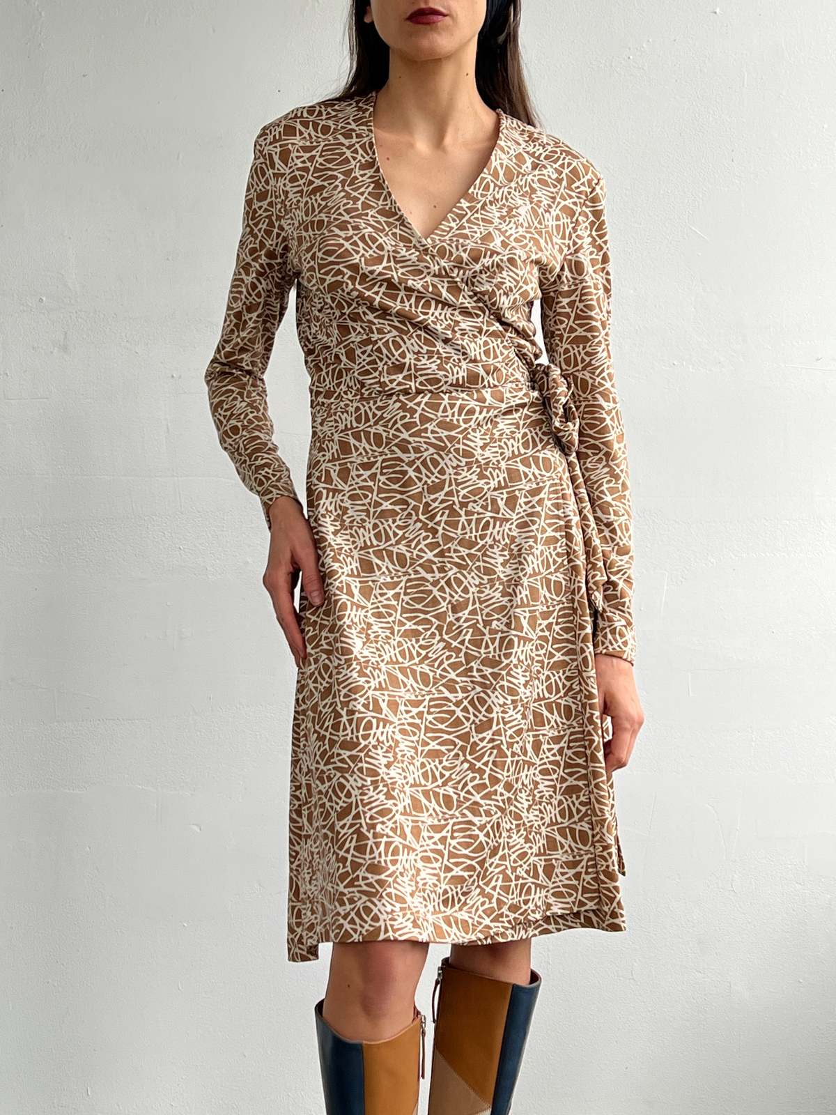 DVF Silk Logo Wrap Dress | Garmentory