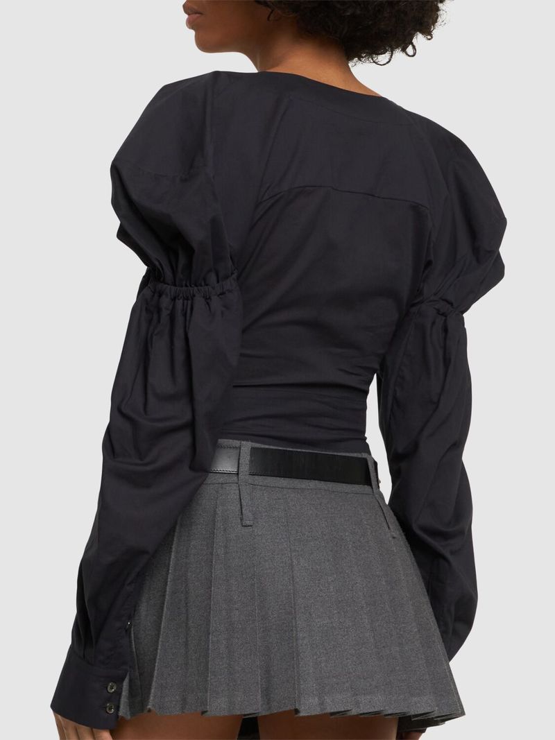 Vivienne Westwood Kate Lace up Cotton Poplin L s Top - Black