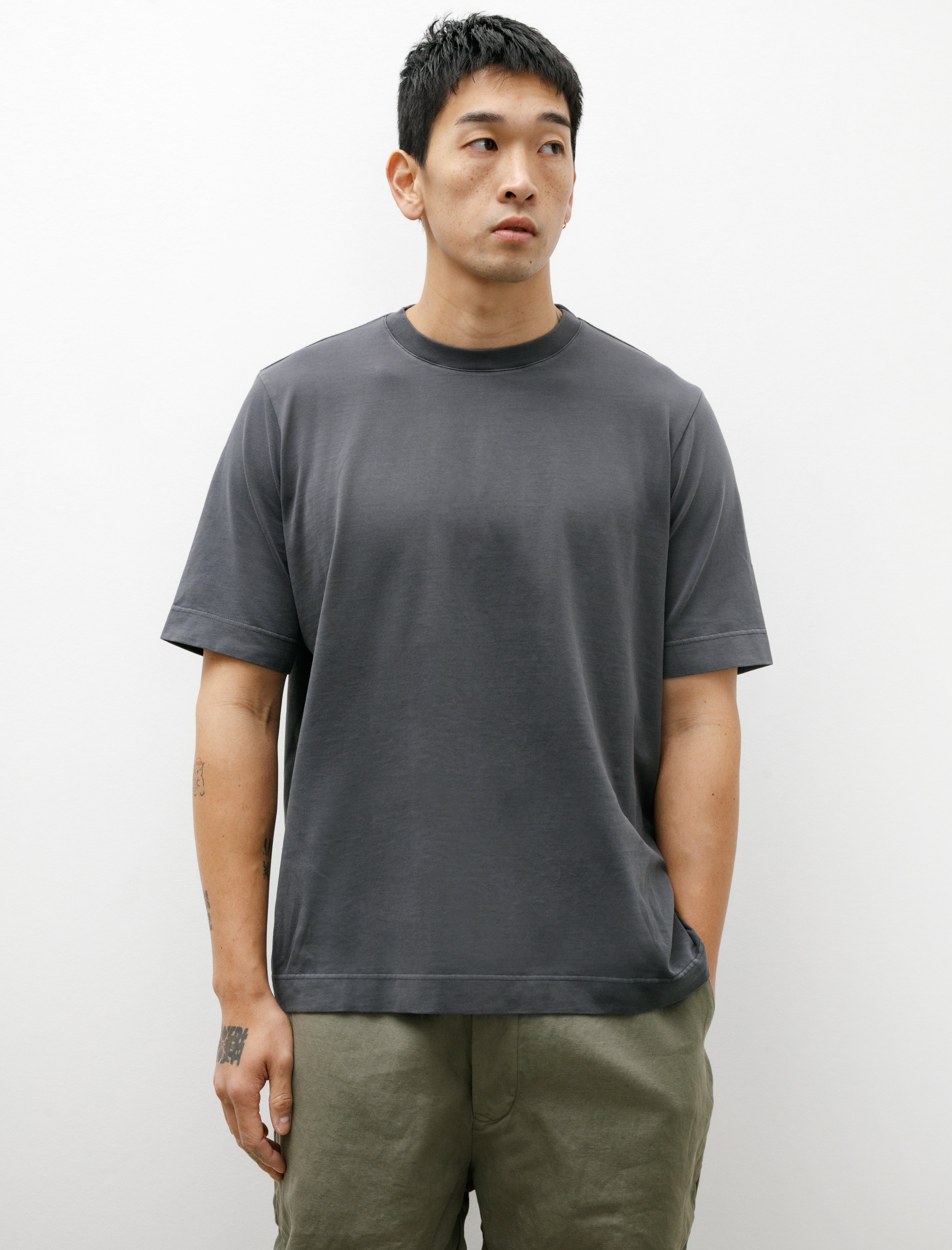 Casey Casey Felix Heavy Cotton T-Shirt - Dark Grey | Garmentory