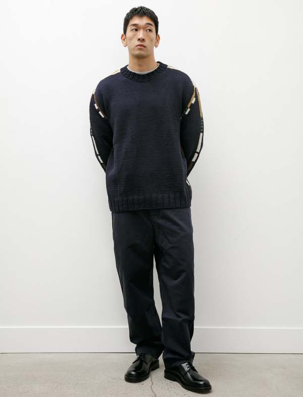Casey Casey Cotton Wool Pattern Sweater Tube - Navy | Garmentory