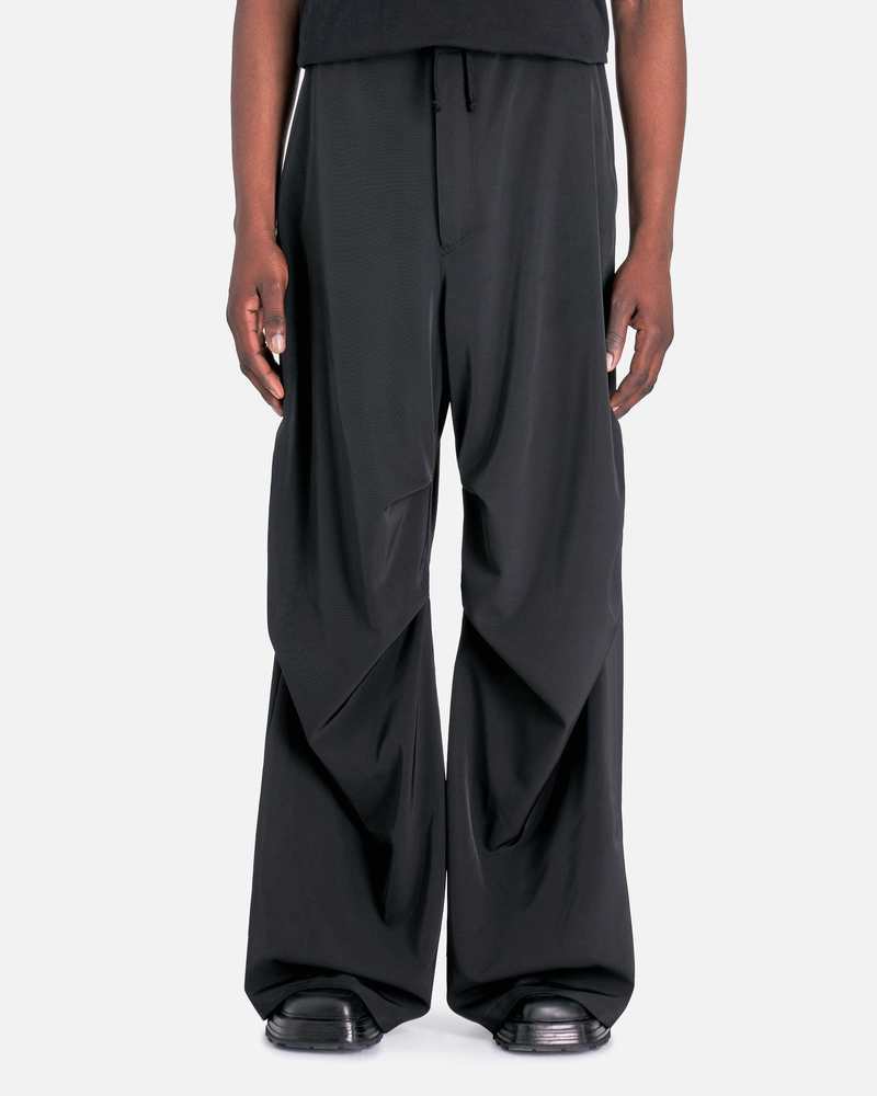 MM6 Maison Margiela Polyester Twill Draped Trousers - Black