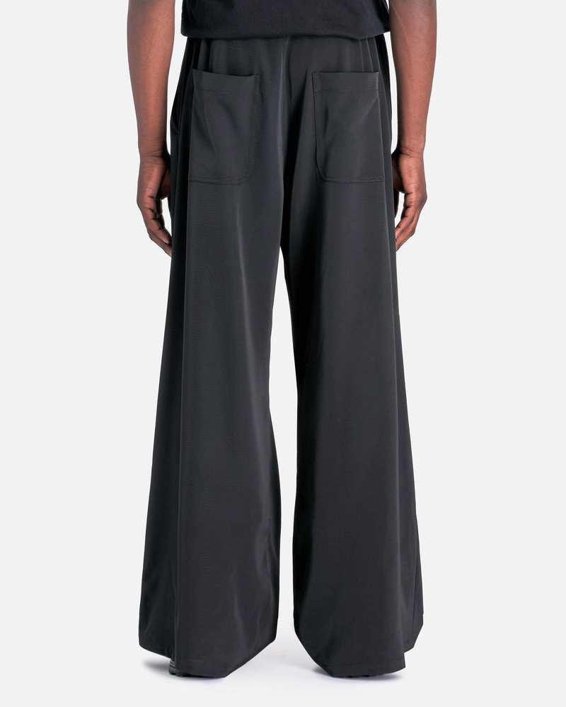 MM6 Maison Margiela Polyester Twill Draped Trousers - Black