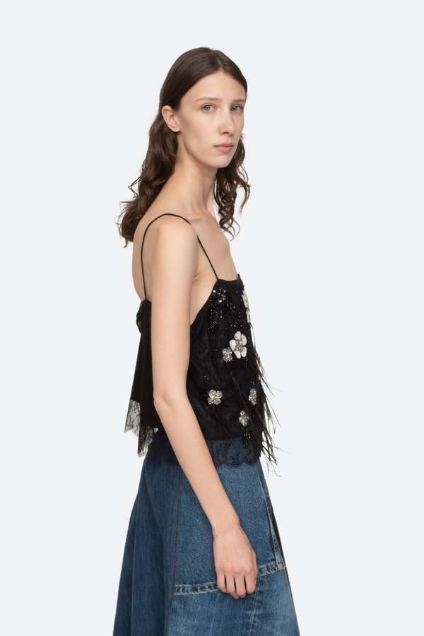Sea NY Bethany Lace Tank - Black/White | Garmentory