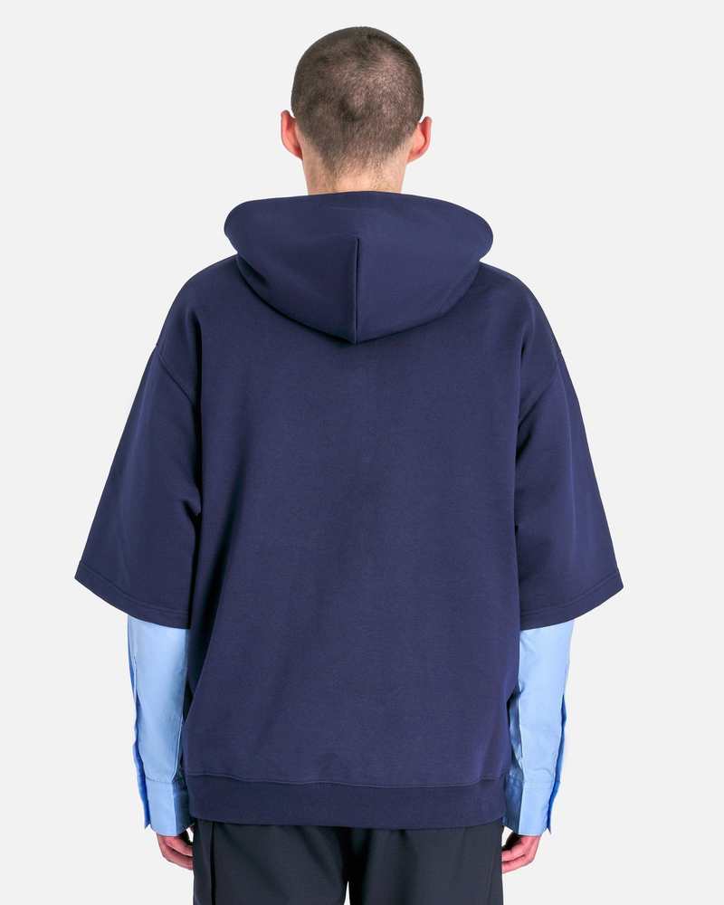 トップス MARNI LAYERED SWEAT HOODIE BLUE/KYANITE Navy Layered Hoodie by Marni on Sale