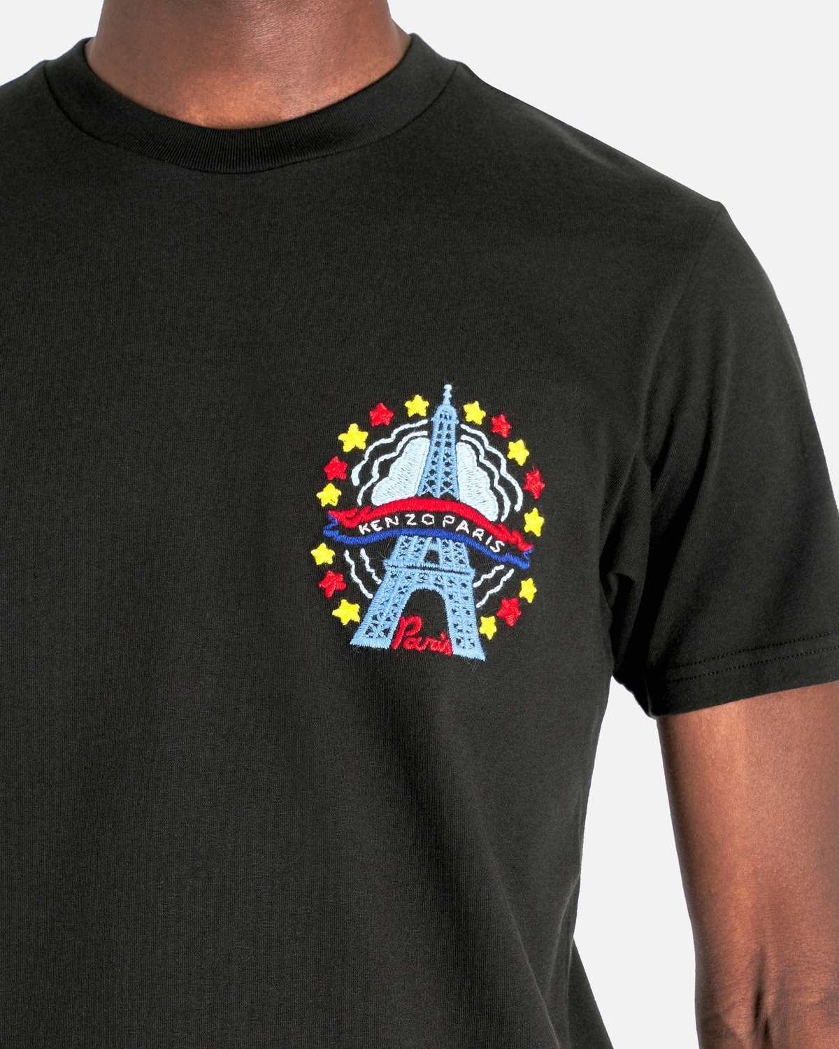 Tシャツ・カットソー KENZO Men T-shirt Kaki FE55TS2714SG 51 Kenzo Paris Logo Men's T-Shirt Groen FE55TS2714SG-51