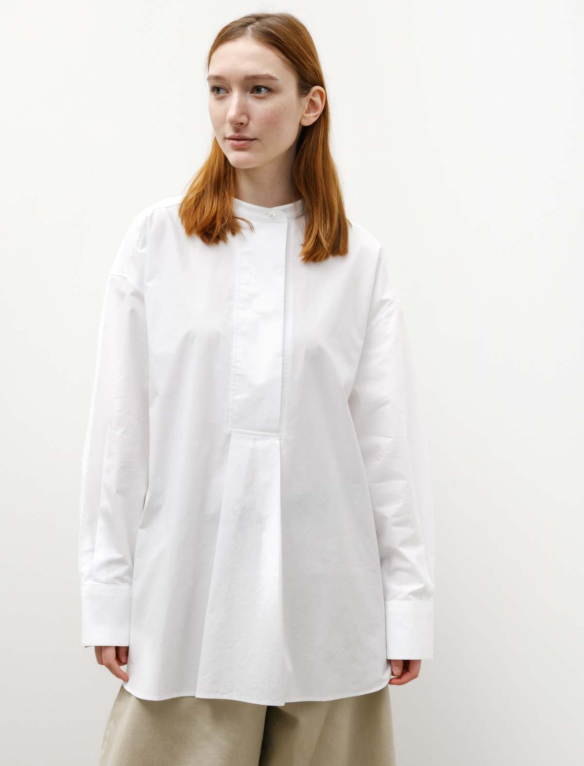Studio Nicholson Frink Half Placket Shirt - White | Garmentory