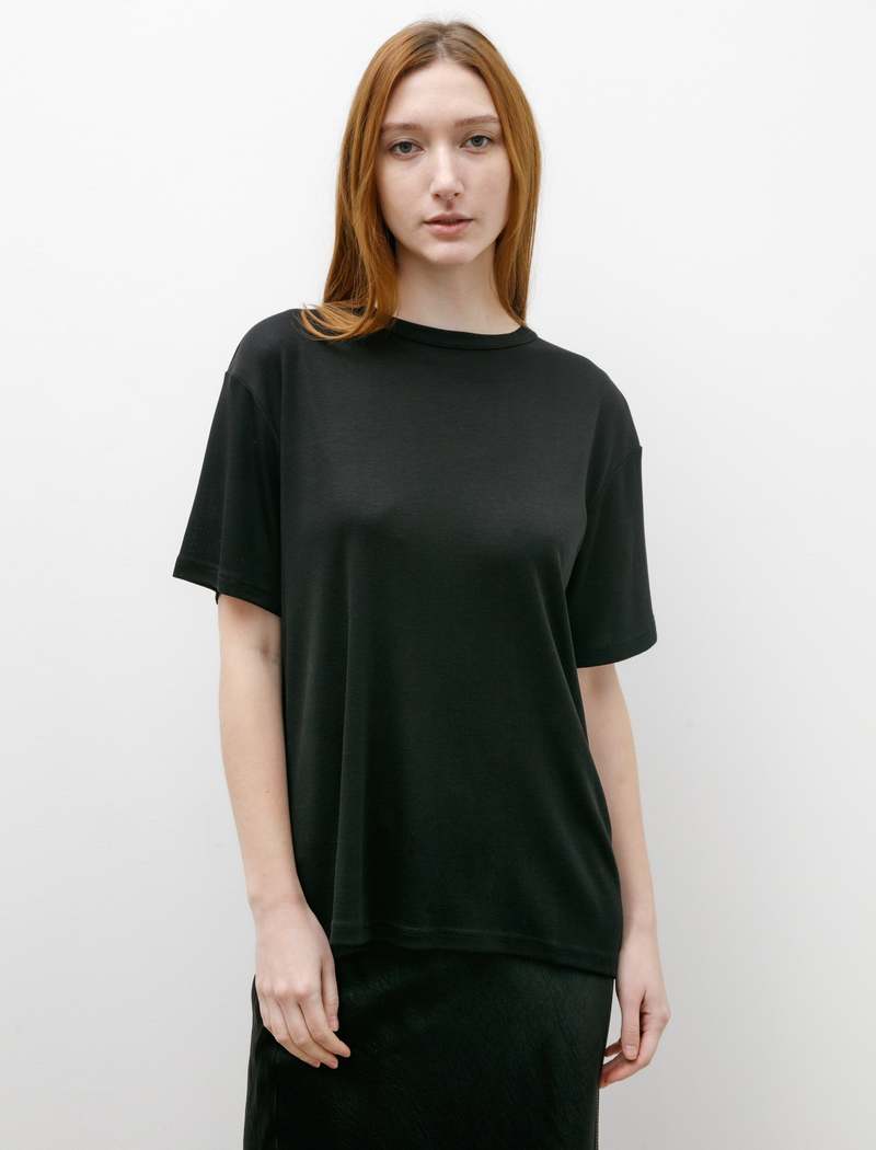 Studio Nicholson Rond Rib Jersey T Shirt - Black | Garmentory