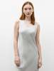 Lido Womens Sleeveless Long Shiny Viscose Dress - Silver - Thumbnail 2