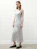 Lido Womens Sleeveless Long Shiny Viscose Dress - Silver - Thumbnail 3