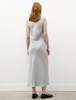 Lido Womens Sleeveless Long Shiny Viscose Dress - Silver - Thumbnail 4