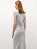 Lido Womens Sleeveless Long Shiny Viscose Dress - Silver - Thumbnail 5