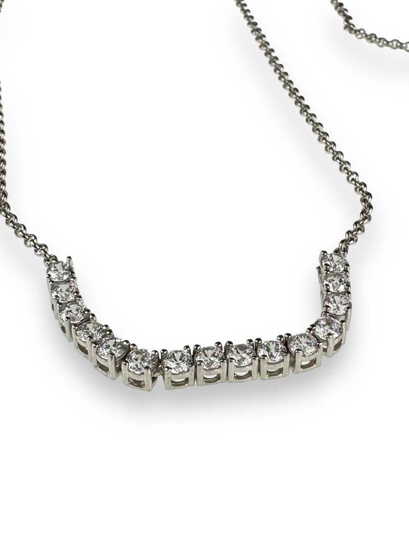 SERGE DENIMES Tennis Drop Necklace Silver Garmentory