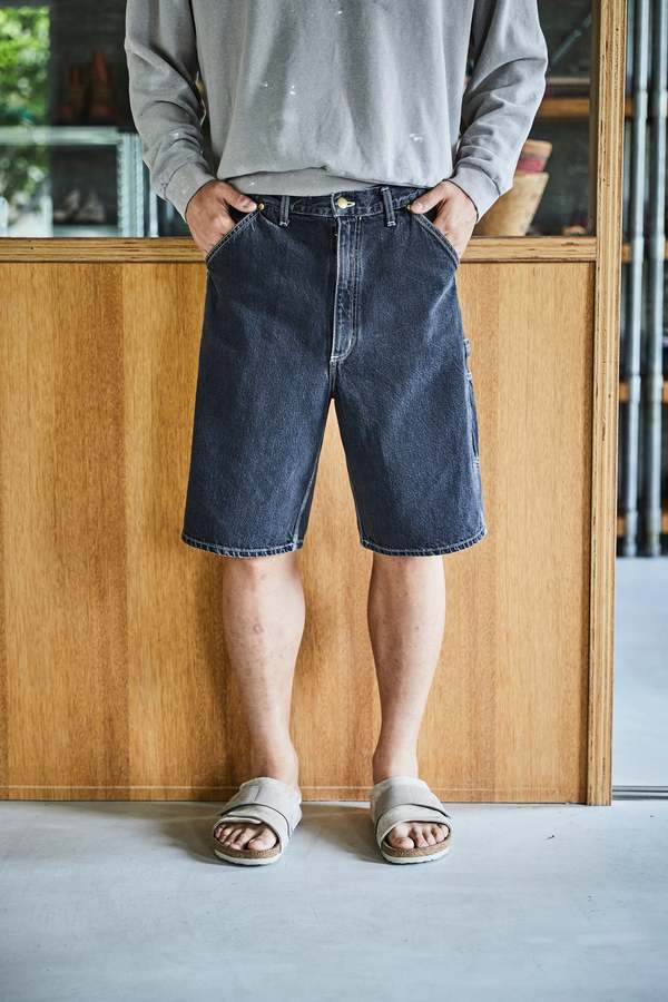 Orslow Painter Shorts - Black Denim Stone | Garmentory