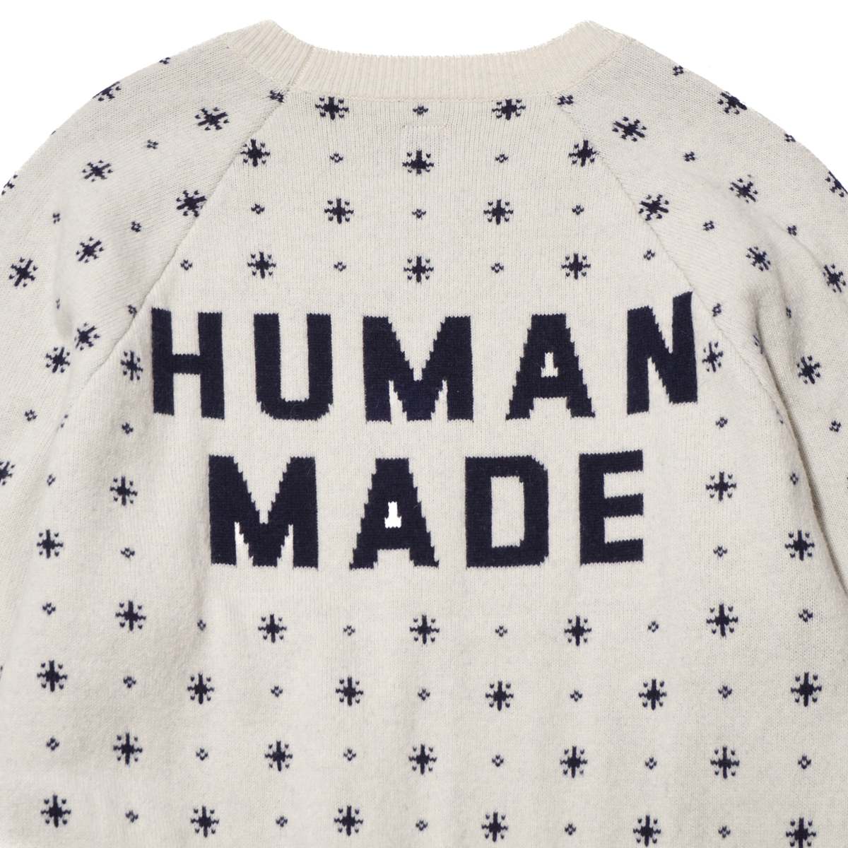 Human Made POLAR BEAR JACQURD KNIT SWEATER - WHITE | Garmentory