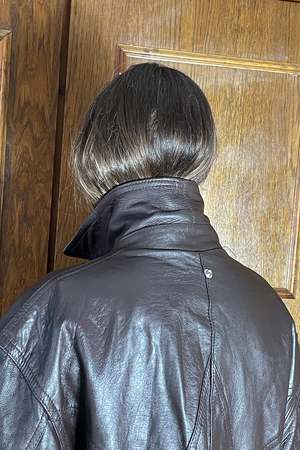 1990s Leather Jacket With Drawstring Waist | Garmentory