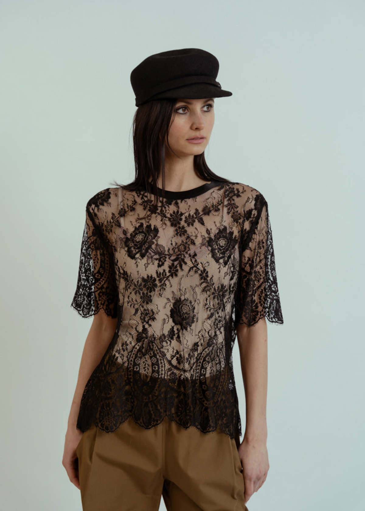 Aquarius Cocktail French Lace Tee - Black - Image 3 of 6