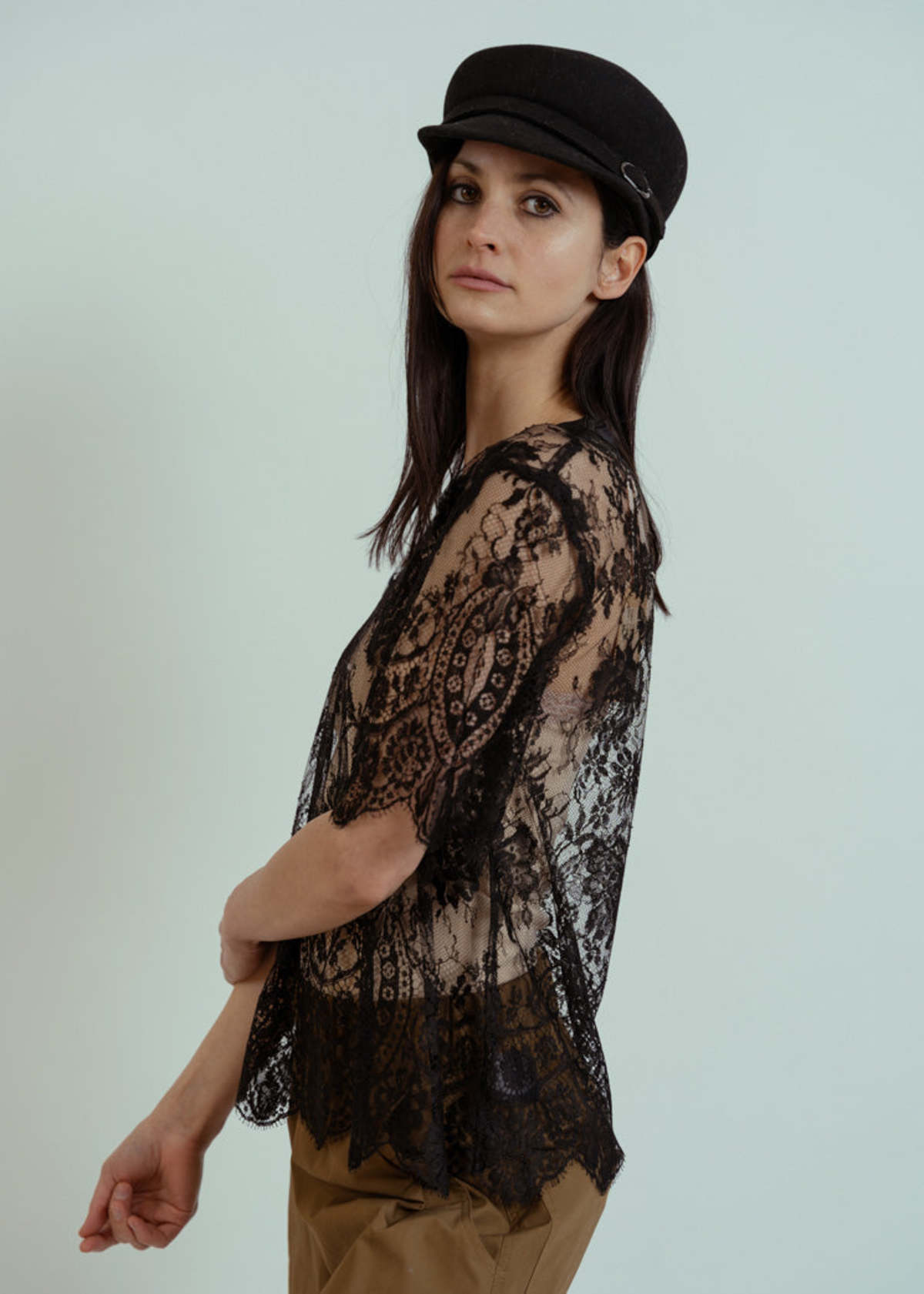 Aquarius Cocktail French Lace Tee - Black - Image 6 of 6