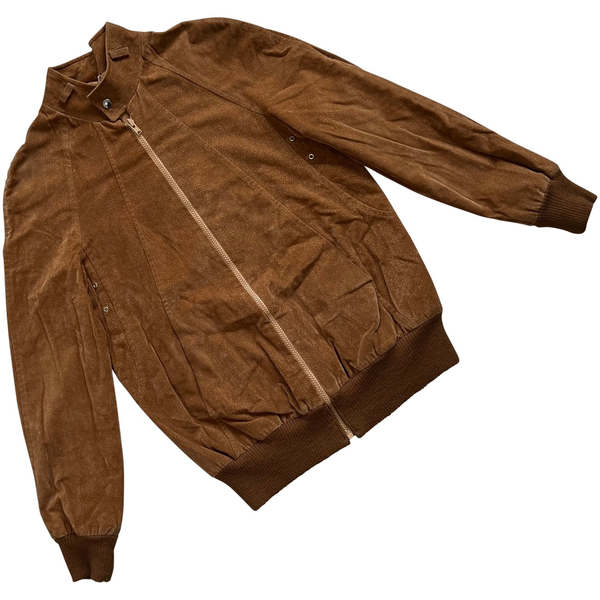 90’s Suede Leather Blouson Bomber Jacket VTG 90's Banana Republic Leather Suede Brown Bomber Jacket Men's