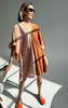 Two Ikat Short Caftan - Terracotta - Thumbnail 2