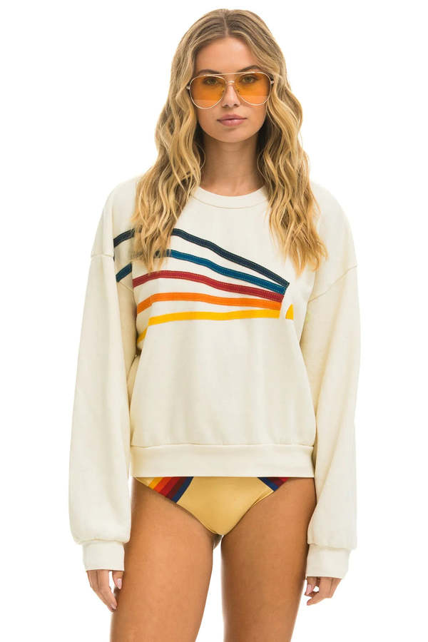 Aviator Nation Daydream Relaxed Sweatshirt Vintage White on Garmentory
