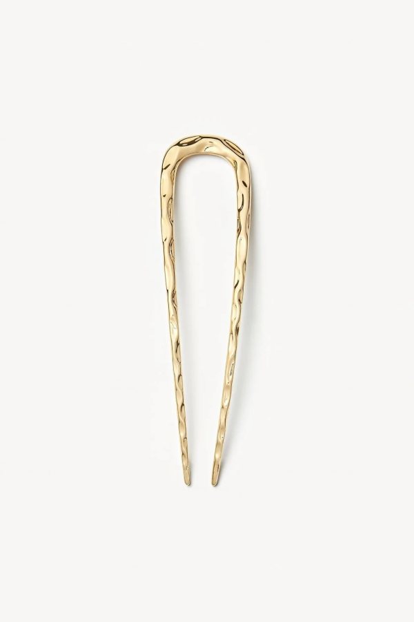 Machete Wavy French Hair Pin - Gold