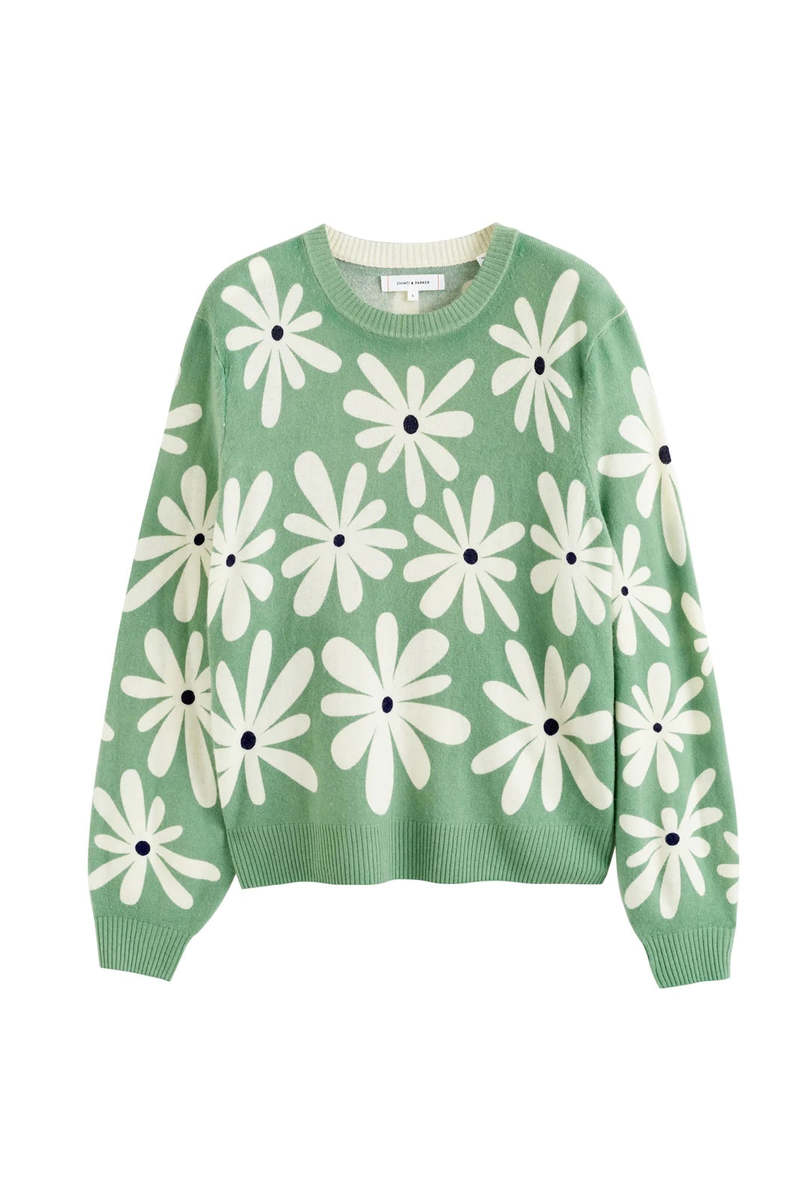Chinti & Parker Ditsy Daisy セーター Chinti and Parker CASHMERE-BLEND DITSY DAISY SWEATER
