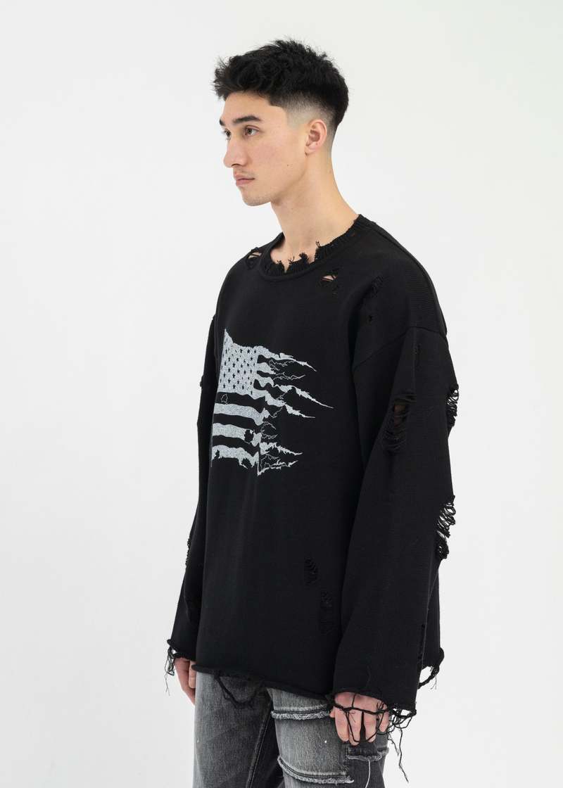 KAMIYA Destroyed Long Sleeve Knit
